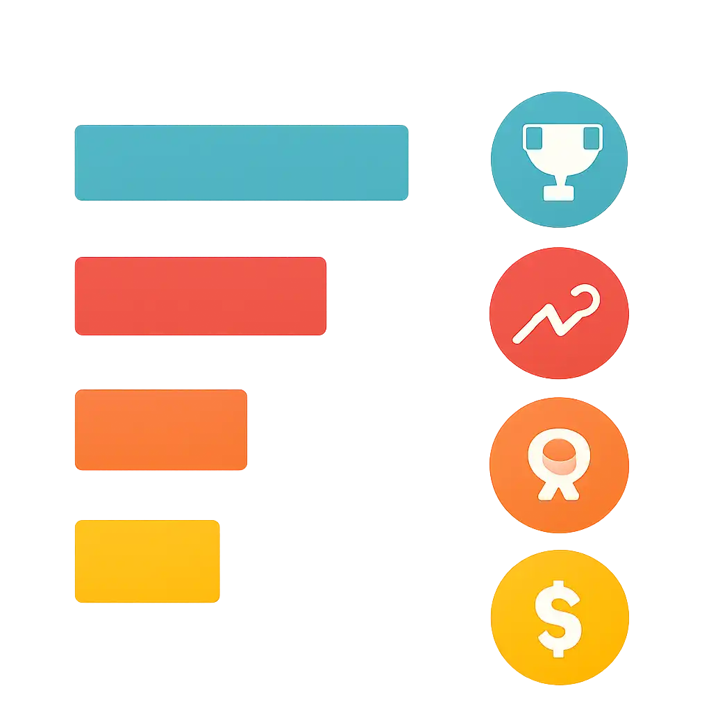 Infographic comparing options using coloured bars and, Gogo Rummy