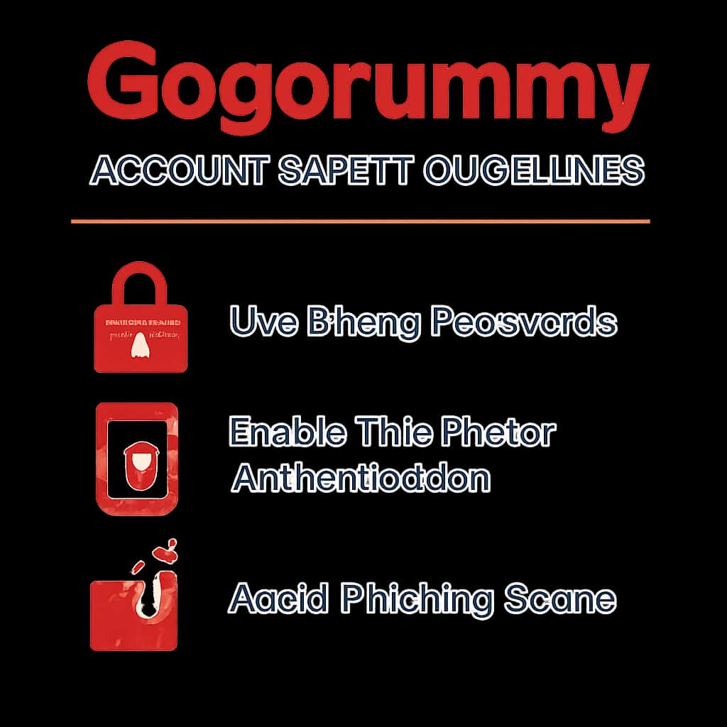 An illustration outlining key aspects of Gogorummy Account Safety.