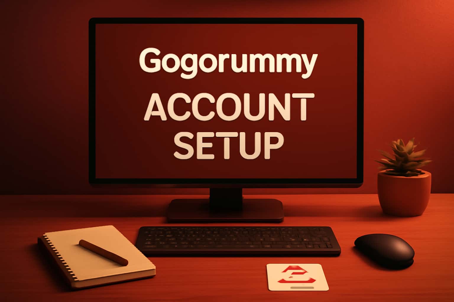 An informative scene illustrating the process of setting up a Gogorummy account with clear visuals.