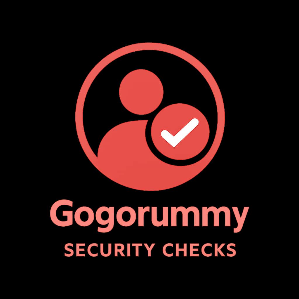A professional badge featuring Gogorummy Security Checks.
