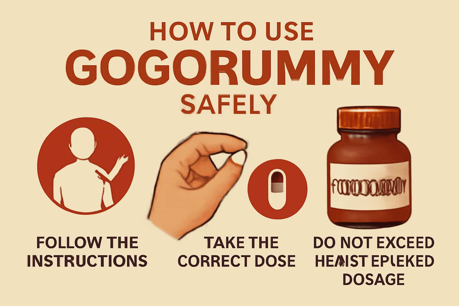 Informational scene depicting Gogorummy safety guidelines.