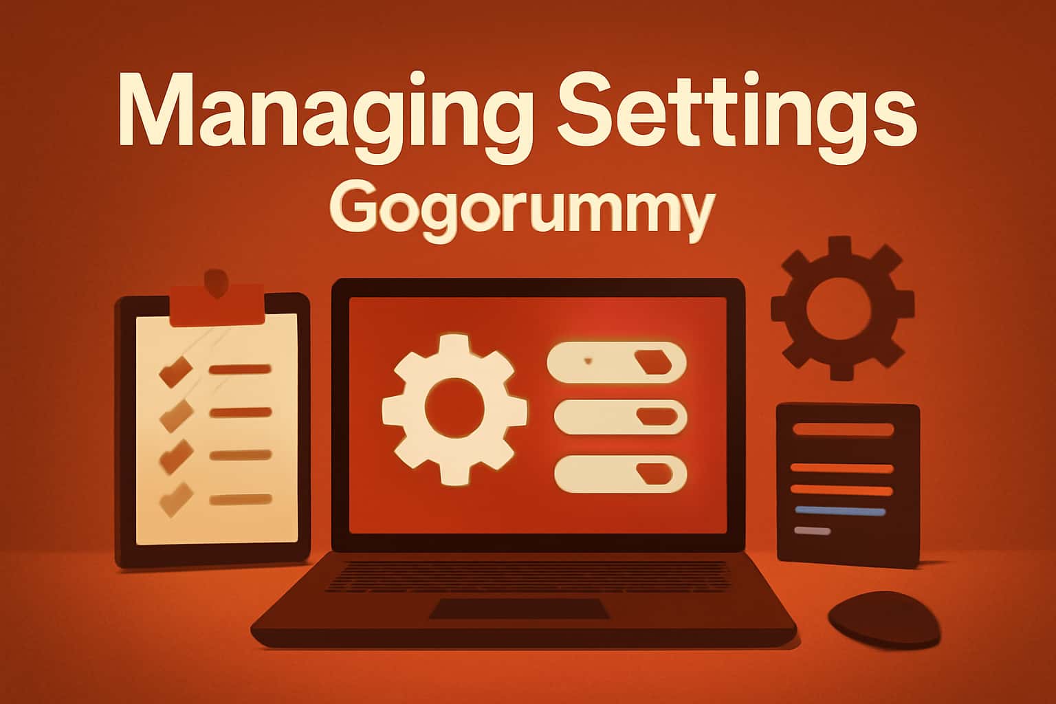 An informative graphic depicting various settings options in the Gogorummy app.