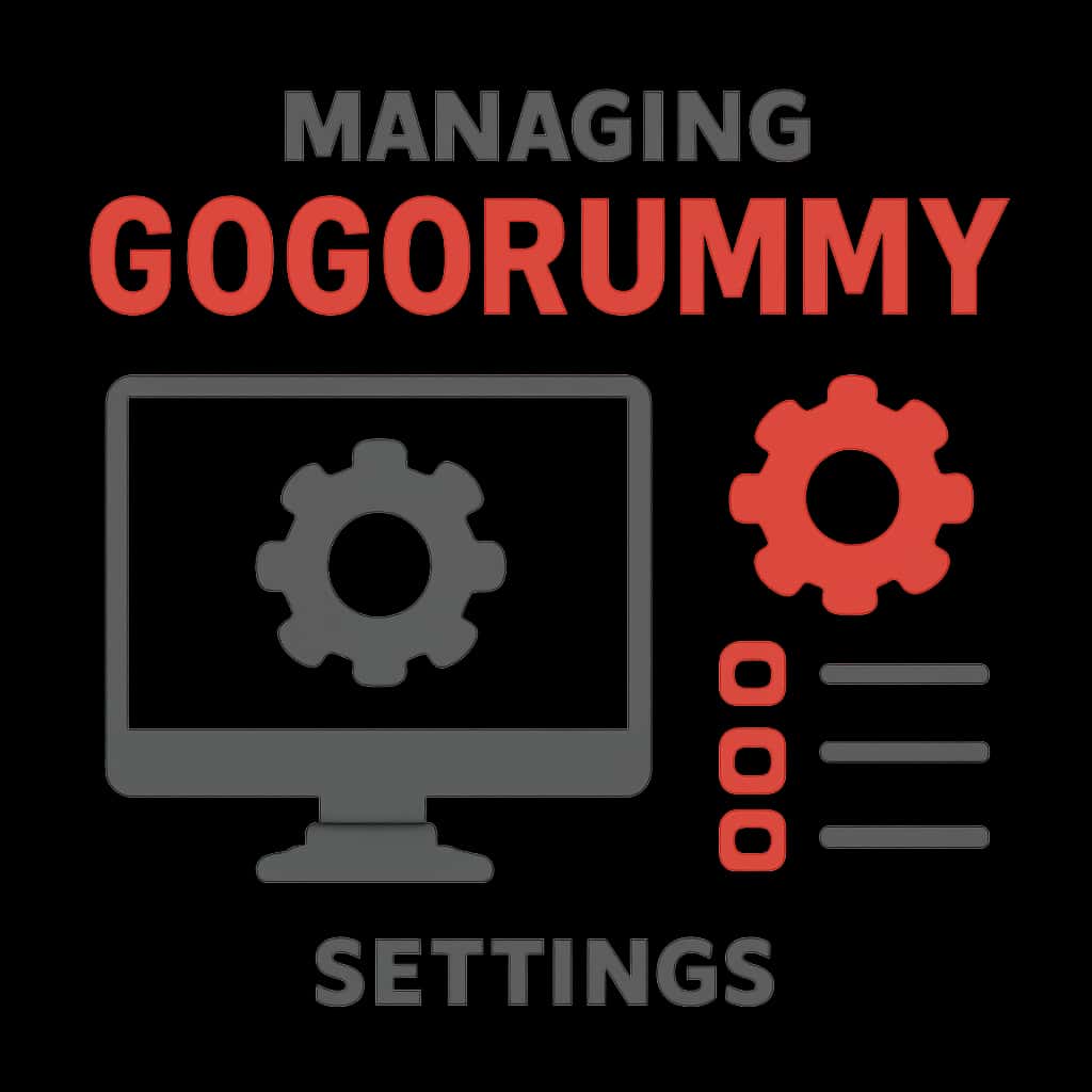 An illustration detailing the features of Gogorummy settings.