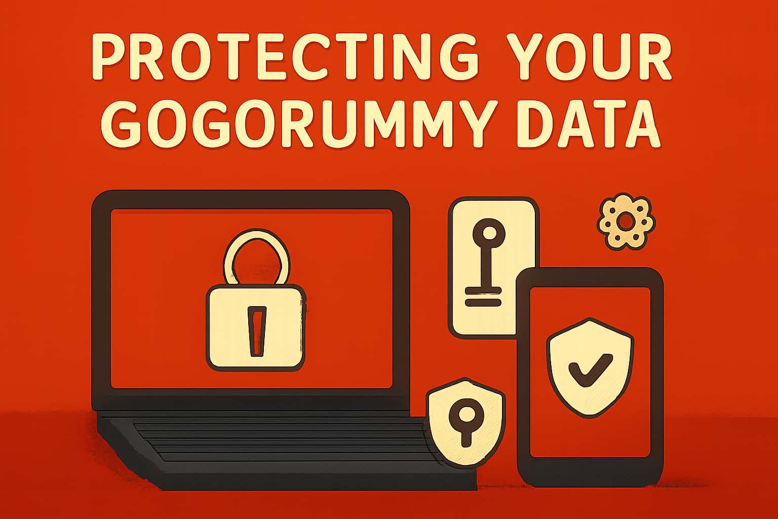 An educational scene illustrating data protection in the Gogorummy platform.